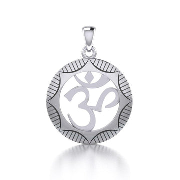 Hollow Om Meditation Silver Pendant TP1230 - Jewelry